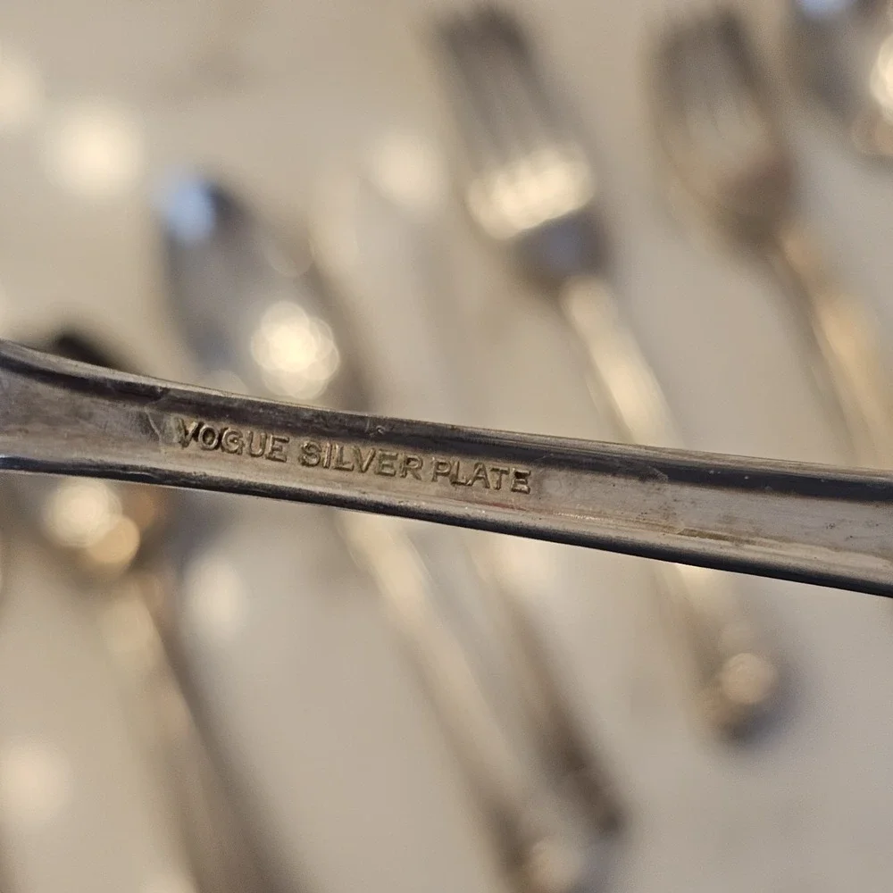 VOGUE BY INTERNATIONAL SILVER PLATED FLATWARE (43) PCS SET